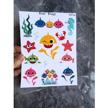 Hiras Dizayn Baby Shark Do Do Sticker Çıkartma 2 Sayfa 13 x 17 cm Sticker