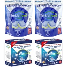 Turkishcare Bulaşık Mak. Tableti 40 Lı  + Toz Deterjan 40 Yıkama 4 Lü Karma Paket