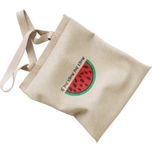 Geleneksel Filistin Yarım Karpuzlu "ıf You Know You Know" Dijital Baskılı El Hambez Çanta 35*40 cm