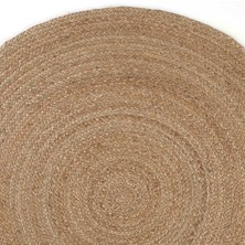 Cool Halı Vime 01R Natural Yuvarlak Jüt Halı Yolluk El Dokuma Jüt Kilim Hasır Halı Otantik Bohem Halı