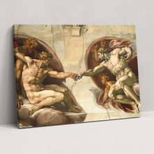 Michelangelo Duvar Tablosu - Adem'in Yaratılışı Kanvas Tablo - Michelangelo, Duvar Sanatı, Kanvas Tablo, Ev Dekorasyonu, 50X30