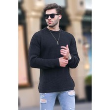 Madmext Siyah Bisiklet Yaka Uzun Kollu Örme Kazak 7246