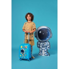 Coral High Hayır Kids Lacivert Mavi Astronot Çocuk Valizi 16751 Mavi 100% Original T4 Desenli Günlük Desenli P