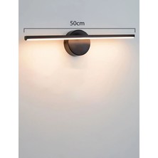 Avizen Lighting Project Alüminyum Banyo Duvar Ayna Tablo Aydınlatması LED Flüt Aplik Günışığı 50 cm Siyah E14 1 Modern