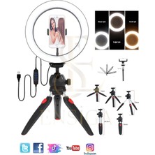 En Siga Beyaz Masa Üstü Işık Ring Light 10 Inç LED Mini Masa Tripodlu Video Stüdyo Makyaj Işığı Sabitleyici