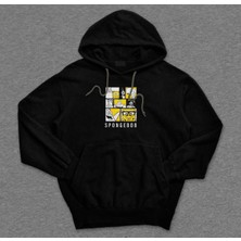 BUMETA Sünger Bob Sponge Bob Kare Şort Sweatshirt  Kapüşonlu Hoodie