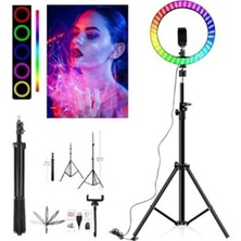 Brawi Çok Renkli Halka Işık LED Youtuber Makyaj Rgb Ring Light 33CM (13''inch) LED Video Güzellik Merkezi