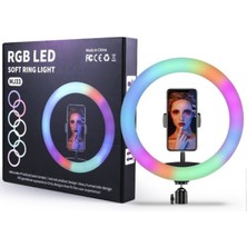 Brawi Çok Renkli Halka Işık LED Youtuber Makyaj Rgb Ring Light 33CM (13''inch) LED Video Güzellik Merkezi