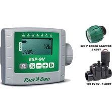 Woodhub Esp 9V Pilli Kontrol Ünitesi 1 İstasyon 100 Dv 9V Selenoid Vana Erkek Adaptör Seti ESP-9V