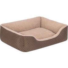 Pet Comfort Bravo Duo Kedi ve Köpek Yatağı Kahverengi Bej S 55 x 45 cm