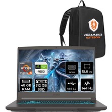 Msı Thin A15 Amd Ryzen 5 7535HS 48GB 512GB SSD RTX4050/6GB 15.6" Fhd 144Hz Fdos Taşınabilir Bilgisayar B7VE-076XTR & Per4 Çanta B7VE076XTRP327