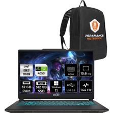 Msı Cyborg 15 Intel Core I7-13620H 32GB 512GB SSD RTX4050/6GB 15.6" Fhd 144Hz W11H Taşınabilir Bilgisayar A13VE-897XTR & Per4 Çanta A13VE897XTRP357