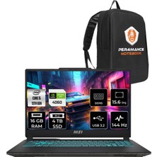 Msı Cyborg 15 Intel Core I5-13420H 16GB 4tb SSD RTX4060/8GB 15.6" Fhd 144Hz Fdos Taşınabilir Bilgisayar A13VF-895XTR & Per4 Çanta A13VF895XTRP310