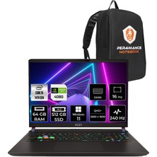 Msı Vector 16 Intel Core I9-14900HX 64GB 512GB SSD RTX4080/12GB 16" Qhd+ 240Hz W11H Taşınabilir Bilgisayar A14VHG-497XTR & Per4 Çanta A14VHG497XTRP372