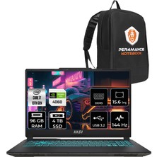 Msı Cyborg 15 Intel Core I7-13620H 96GB 4tb SSD RTX4060/8GB 15.6" Fhd 144Hz Fdos Taşınabilir Bilgisayar A13VF-893XTR & Per4 Çanta A13VF893XTRP340