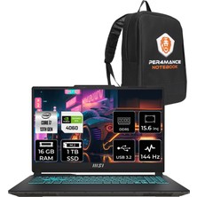 Msı Cyborg 15 Intel Core I7-13620H 16GB 1tb SSD RTX4060/8GB 15.6" Fhd 144Hz Fdos Taşınabilir Bilgisayar A13VF-893XTR & Per4 Çanta A13VF893XTRP308