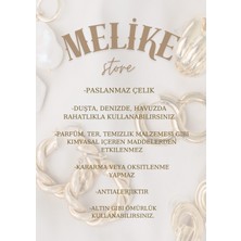 Melike Steel Gold Renk Sallantılı Paslanmaz Çelik Van Cleef Kadın Küpe