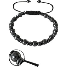 Tesbih Atölyesi Sertifikalı Makrome Gerçek Terahertz Taşı Bileklik - Ayarlamalı