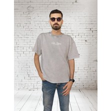 Acheron Oversize Yıkamalı Kumaş Düz Renk T-Shirt