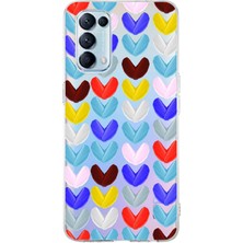 Printify Oppo Reno 5 ile Uyumlu 1mm Slim Fit Water Color 1 Baskılı Şeffaf Kılıf