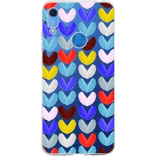 Printify Huawei Y6 2019 ile Uyumlu 1mm Slim Fit Water Color 1 Baskılı Şeffaf Kılıf
