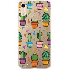 Printify Huawei Honor 8A 2020 ile Uyumlu 1mm Slim Fit Water Color 4 Baskılı Şeffaf Kılıf