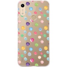 Printify Huawei Honor 8A 2020 ile Uyumlu 1mm Slim Fit Water Color 6 Baskılı Şeffaf Kılıf