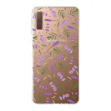 Printify Samsung Galaxy A7 2018 ile Uyumlu 1mm Slim Fit Water Color 3 Baskılı Şeffaf Kılıf