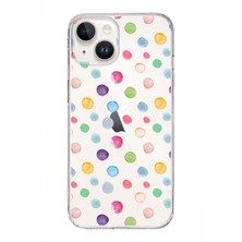 Printify Apple iPhone 14 ile Uyumlu 1mm Slim Fit Water Color 6 Baskılı Şeffaf Kılıf