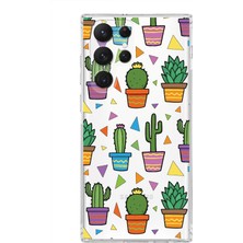 Printify Samsung Galaxy S22 Ultra ile Uyumlu 1mm Slim Fit Water Color 4 Baskılı Şeffaf Kılıf