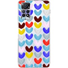 Printify Xiaomi Redmi Note 11 ile Uyumlu 1mm Slim Fit Water Color 1 Baskılı Şeffaf Kılıf
