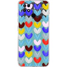 Printify Xiaomi Poco C40 ile Uyumlu 1mm Slim Fit Water Color 1 Baskılı Şeffaf Kılıf