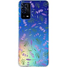 Printify Oppo A55 ile Uyumlu 1mm Slim Fit Water Color 3 Baskılı Şeffaf Kılıf