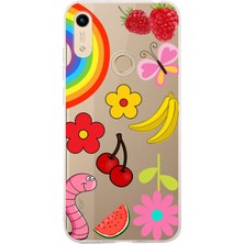 Printify Huawei Honor 8A ile Uyumlu 1mm Slim Fit Water Color 5 Baskılı Şeffaf Kılıf