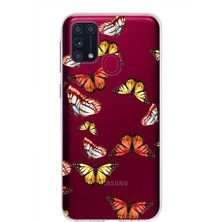 Printify Samsung Galaxy M31 ile Uyumlu 1mm Slim Fit Water Color 2 Baskılı Şeffaf Kılıf