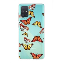 Printify Samsung Galaxy A71 ile Uyumlu 1mm Slim Fit Water Color 2 Baskılı Şeffaf Kılıf