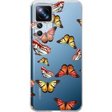 Printify Xiaomi Mi 12T Pro ile Uyumlu 1mm Slim Fit Water Color 2 Baskılı Şeffaf Kılıf