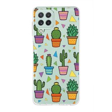 Printify Samsung Galaxy M22 ile Uyumlu 1mm Slim Fit Water Color 4 Baskılı Şeffaf Kılıf