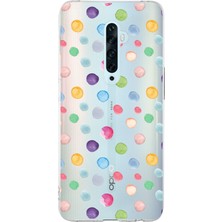 Printify Oppo Reno 2z ile Uyumlu 1mm Slim Fit Water Color 6 Baskılı Şeffaf Kılıf
