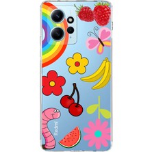 Printify Xiaomi Redmi Note 12 4g ile Uyumlu 1mm Slim Fit Water Color 5 Baskılı Şeffaf Kılıf