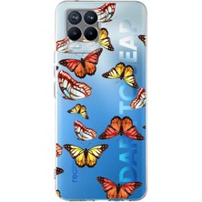 Printify Realme 8 Pro ile Uyumlu 1mm Slim Fit Water Color 2 Baskılı Şeffaf Kılıf