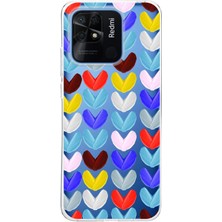 Printify Xiaomi Redmi 10C ile Uyumlu 1mm Slim Fit Water Color 1 Baskılı Şeffaf Kılıf