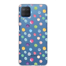 Printify Samsung Galaxy M12 ile Uyumlu 1mm Slim Fit Water Color 6 Baskılı Şeffaf Kılıf