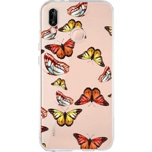 Printify Huawei P20 Lite ile Uyumlu 1mm Slim Fit Water Color 2 Baskılı Şeffaf Kılıf