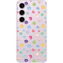 Printify Samsung Galaxy S23 Plus ile Uyumlu 1mm Slim Fit Water Color 6 Baskılı Şeffaf Kılıf