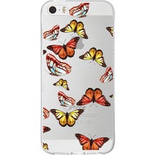 Printify Apple iPhone 5s ile Uyumlu 1mm Slim Fit Water Color 2 Baskılı Şeffaf Kılıf