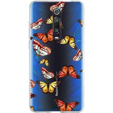 Printify Xiaomi Mi 9t ile Uyumlu 1mm Slim Fit Water Color 2 Baskılı Şeffaf Kılıf
