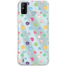 Printify Tecno Spark 6 Go ile Uyumlu 1mm Slim Fit Water Color 6 Baskılı Şeffaf Kılıf