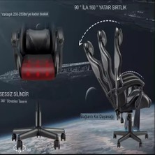 Reidan  Kırmızı Desen Profesyonel Oyuncu Koltuğu Gaming Kol Ayarlı Yönetici Ofis Koltuğu Sandalyesi
