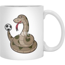 Fizello Snake As Soccer Player With Soccer Ball Beyaz Kupa